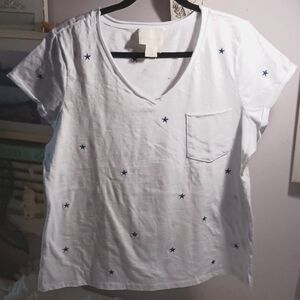 Cynthia Rowly Star ⭐️ Applique Top  XL  ⚜️⭐️⚜️🌟⚜️